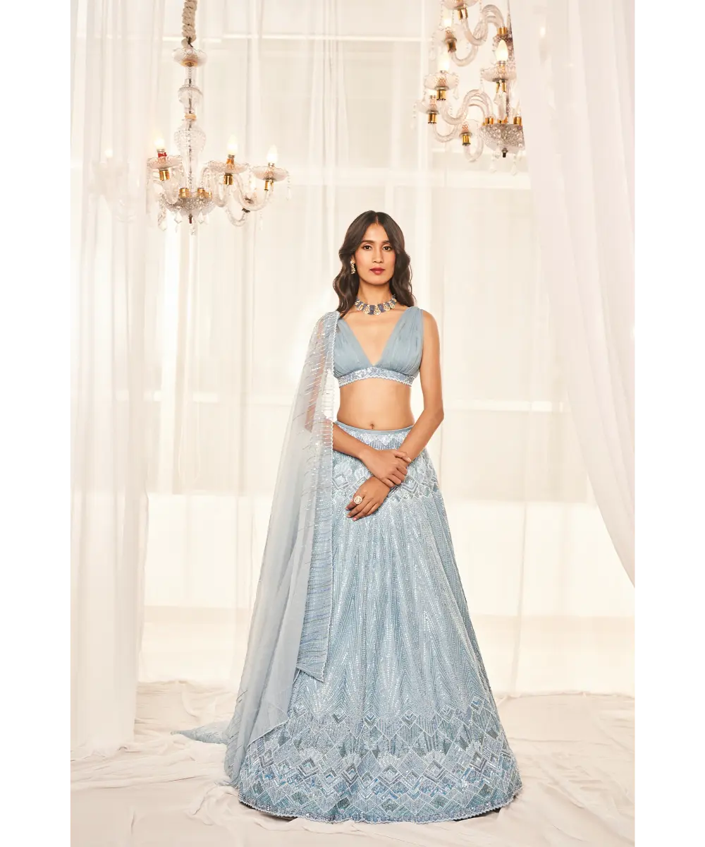 DISHA MUCHHALA- Cerulean Blue Bridal Set